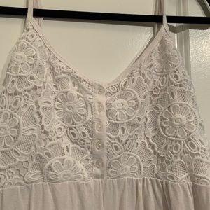 White high low tank top